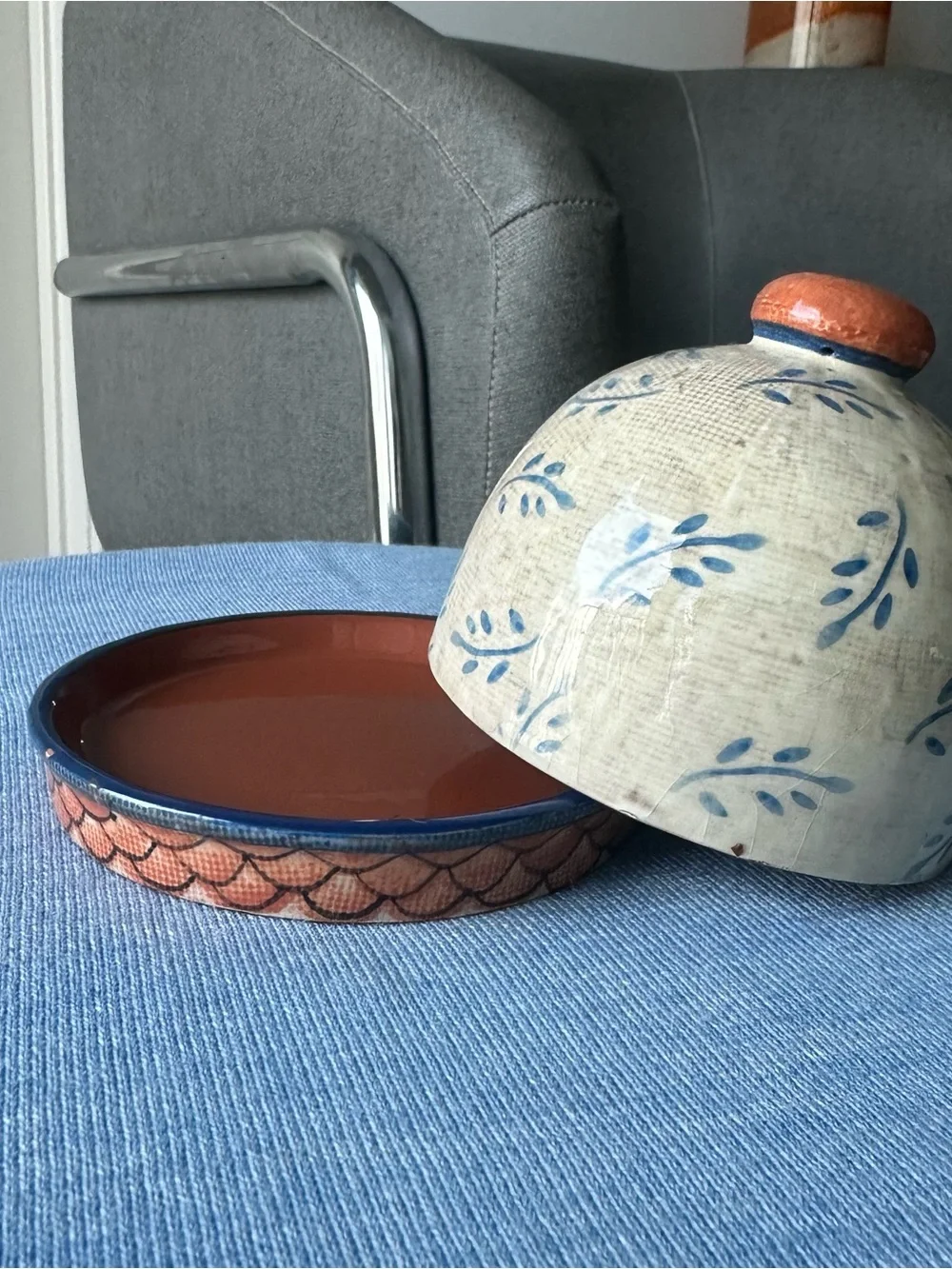 Vintage Kate McRostie Tuscan Ceramic Butter Dish Cottagecore Kitchen Decor 2004